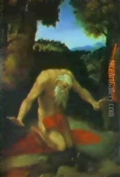 The Penentent Saint Jerome In The Wilderness Oil Painting - Lorenzo Lotto