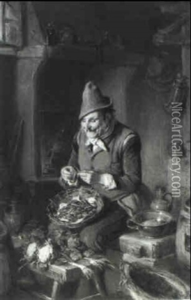 Preparing Vegetables Oil Painting - Hermann Kern