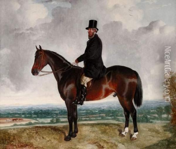 < Cavalier Sur Son Cheval >. Oil Painting - John Whetten Ehninger