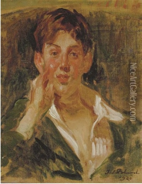Portrait Of A Boy Oil Painting - Jacques-Emile Blanche