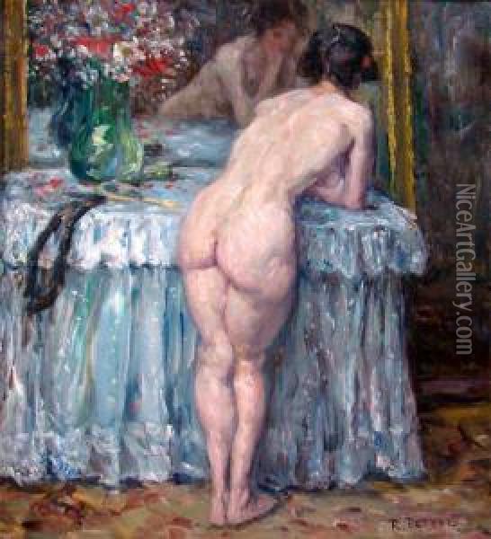 Vor Dem Spiegel Oil Painting - Rudolf Petuel