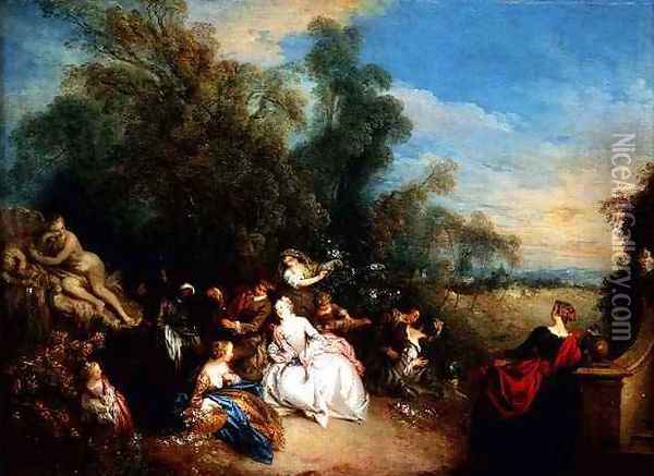 Relaxation in the Country Oil Painting - Jean-Baptiste Joseph Pater