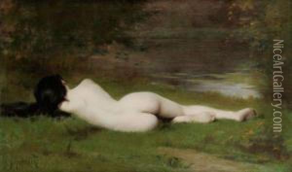 La Nymphe De L'etang Oil Painting - Leon Auguste Cesar Hodebert