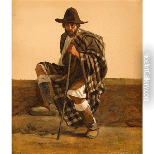 The Spanish Shepherd Oil Painting - Heinrich Hansen