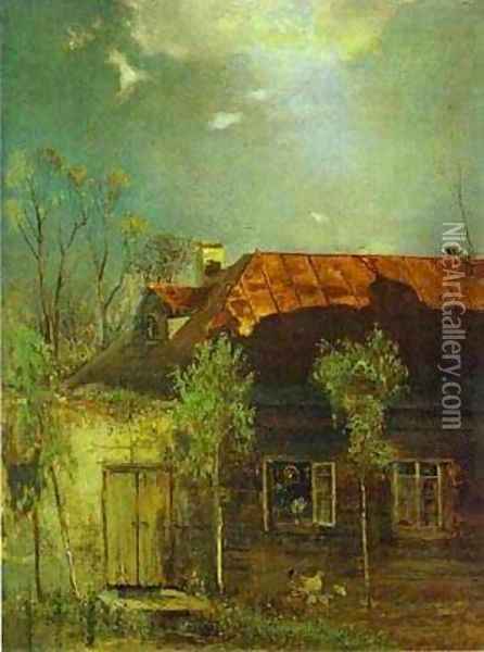 A Provincial Cottage Spring 1878 Oil Painting - Alexei Kondratyevich Savrasov