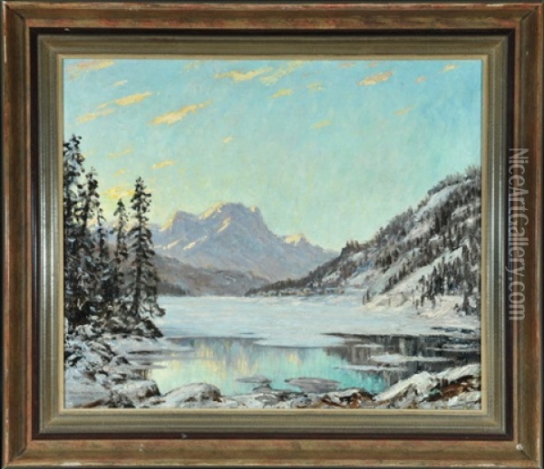 Winterliches St. Moritz Oil Painting - Franz Hienl-Merre