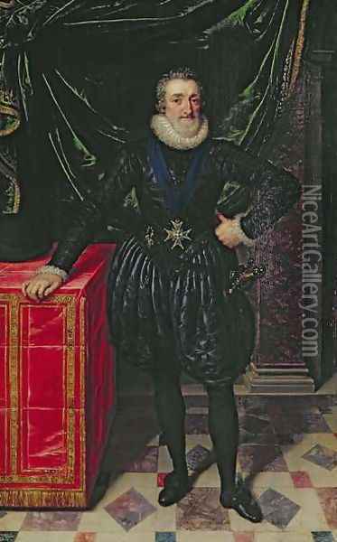Portrait of Henri IV 1553-1610 King of France, in a black costume, c.1610 Oil Painting - Frans Pourbus the younger