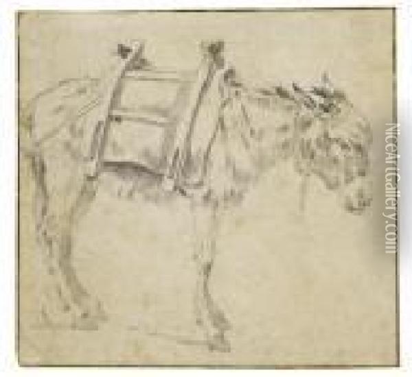 The Donkey Oil Painting - Nicolaes Berchem