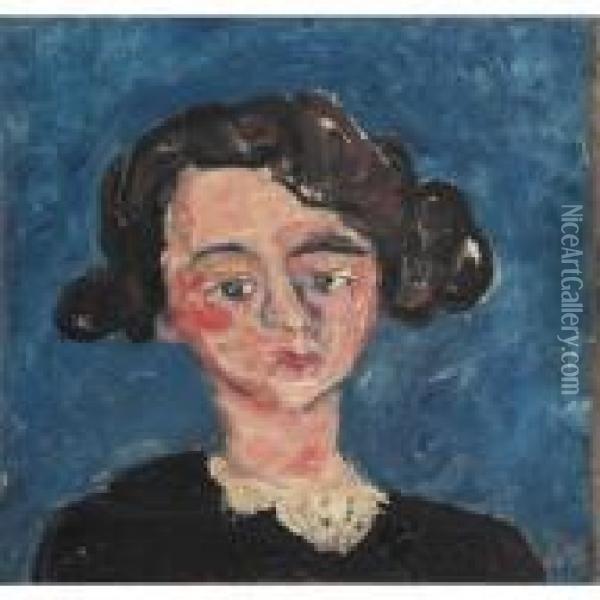 Portrait De Jeune Fille (paulette Jourdain) Oil Painting - Chaim Soutine
