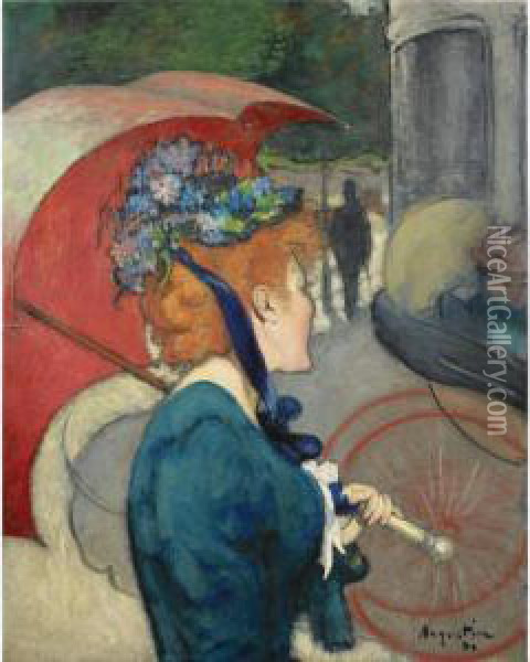La Femme A L'ombrelle Oil Painting - Louis Anquetin