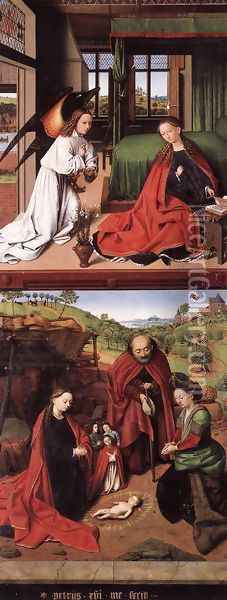 Annunciation and Nativity 1452 Oil Painting - Petrus Christus