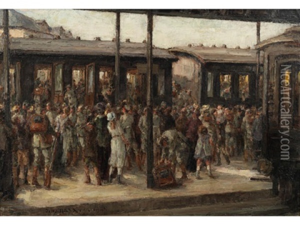 The Send Off Oil Painting - Johann Marx