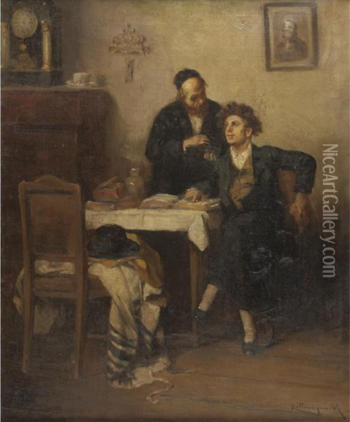The Talmudists Oil Painting - Mozart Rottmann