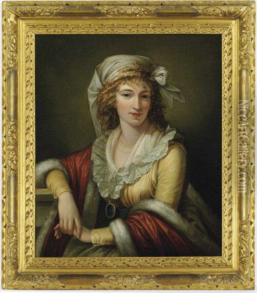 Portrait Of The Artist's Wife Anna Maria Aloisna Rosa Ferri Oil Painting - Robert Fagan