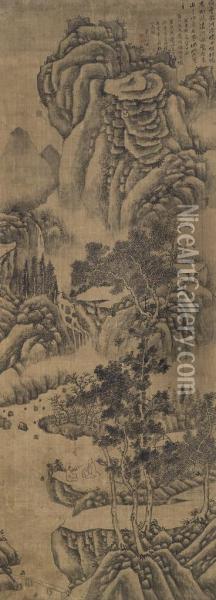 Spring Mountains Oil Painting - Lu Jiezhi