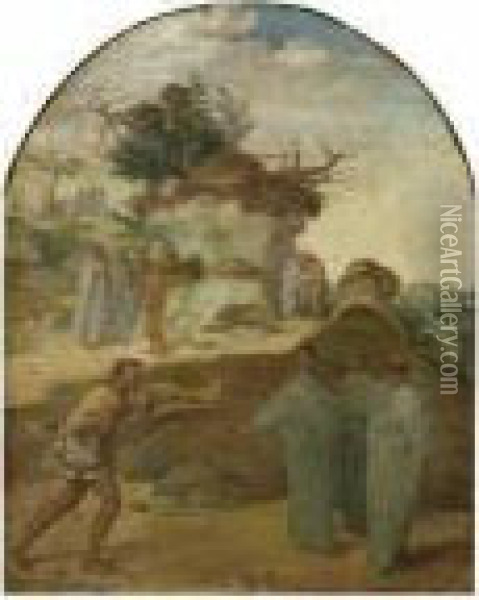 Biblische Szene. Oil Painting - Pierre-Cecile Puvis De Chavannes