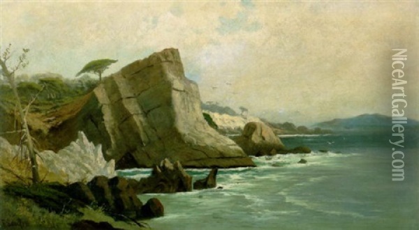 Cypress Point (midway Point Between Carmel And Monterey) Oil Painting - Frederick Ferdinand Schafer