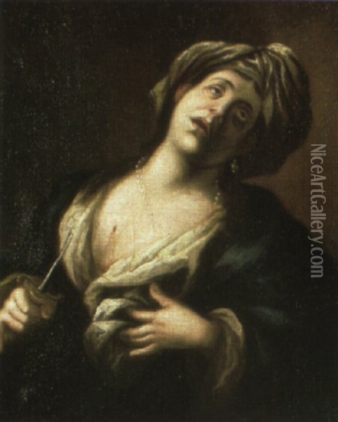The Death Of Lucretia Oil Painting - Francesco del Cairo