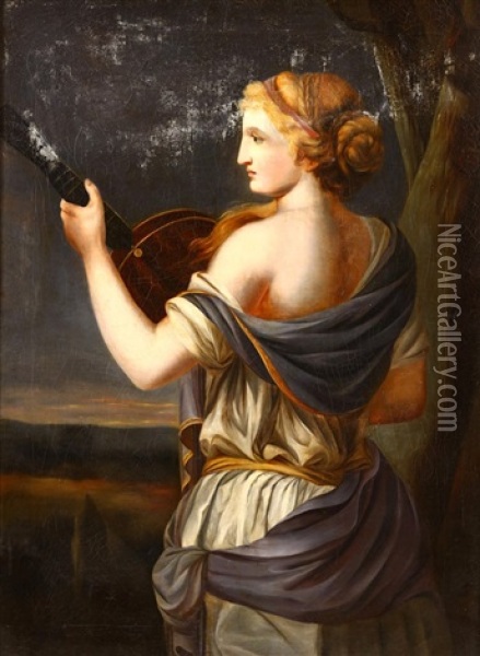 Personification Of Music Oil Painting - Jean (le Romain) Dumont