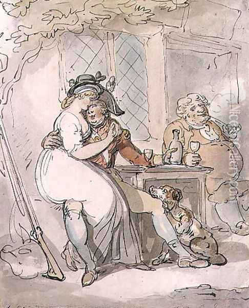 The Soldiers Departure Oil Painting - Thomas Rowlandson