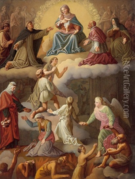 Maria In Der Glorie Oil Painting - Emmanuel Kratky