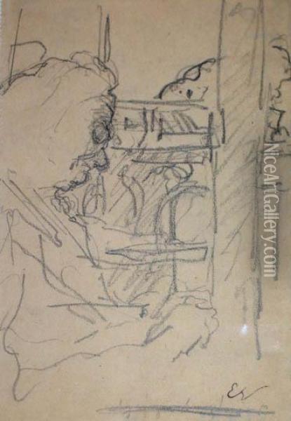 Madame Vuillard Cousant Devant Lafenetre Oil Painting - Jean-Edouard Vuillard