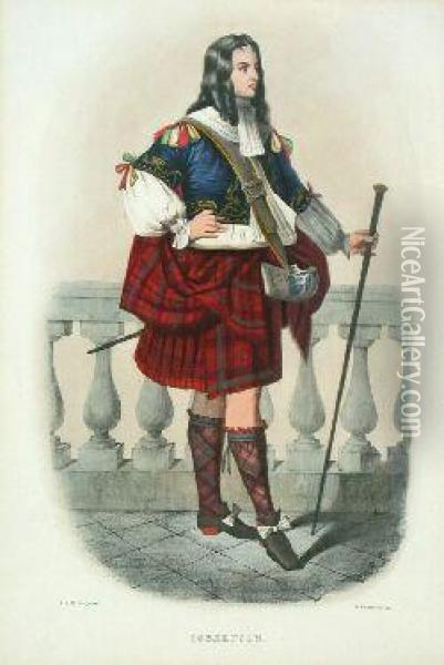 The Clans Of The Scottish Highlands: Cameron Oil Painting - Robert Roland McIan