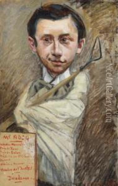 Portrait Charge D'henry Nocq Oil Painting - Jules Octave Triquet