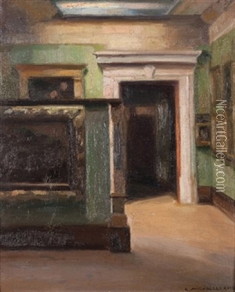 Interior De Museo Oil Painting - Enrique Martinez Cubells y Ruiz