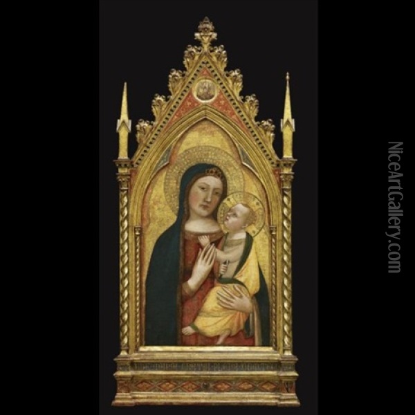 Madonna And Child (collab. W/studio) Oil Painting - Bernardo Daddi
