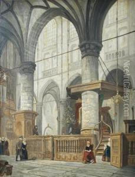 Interior Of A Church In Schenkel Oil Painting - Jan Jacob Schenkel