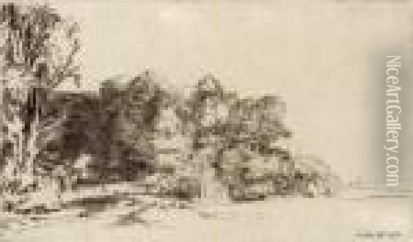 Clump Of Trees With A Vista Oil Painting - Rembrandt Van Rijn