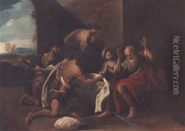 Jacob Shown Joseph's Coat Oil Painting - Flaminio Torre