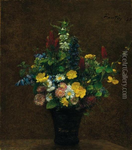 Fleurs Des Champs Oil Painting - Ignace Henri Jean Fantin-Latour