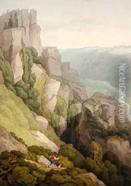 Morwell Rocks Oil Painting - John White Abbott