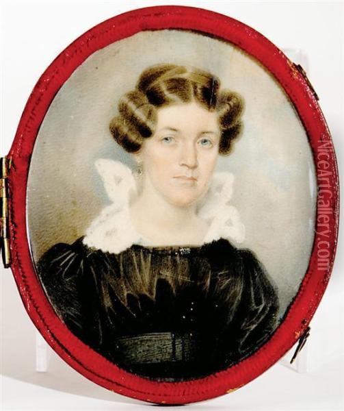 Portrait Miniature Of Charlestonian Miss Gaillard Oil Painting - Charles Fraser
