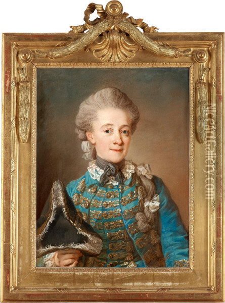 Baroness Ulrica Fredrika Cedercreutz(1730-1784) Oil Painting - Gustaf Lundberg