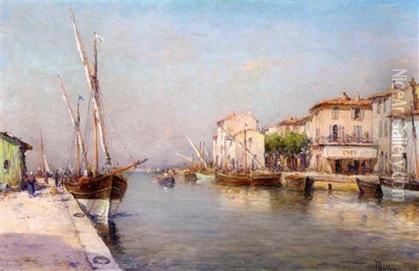 Port De Peche Dans Le Midi Oil Painting - Henri Malfroy-Savigny
