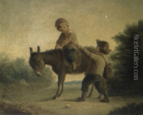 Donkey Ride Oil Painting - John Joseph (of Bath) Barker