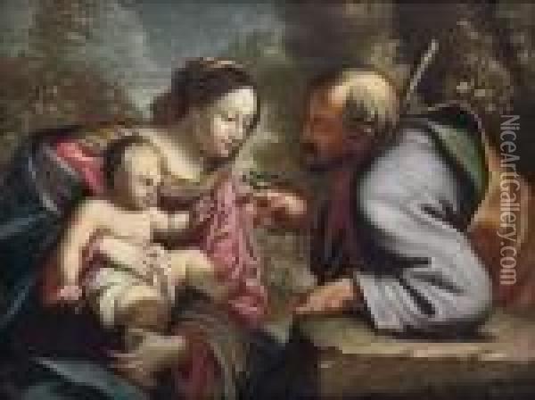 The Holy Family Oil Painting - Pietro Da Cortona (Barrettini)