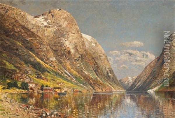 Fjordlandskap Oil Painting - Johann Holmstedt