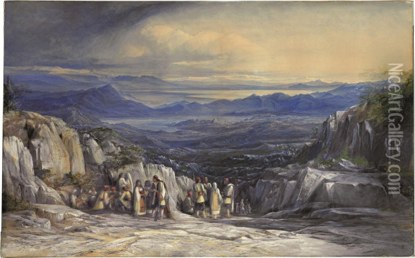 Montenegro Oil Painting - Edward Lear