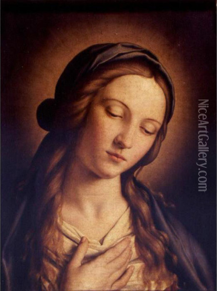 Head Of The Madonna Oil Painting - Giovanni Battista Salvi