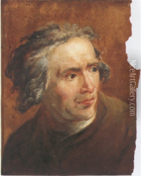 Portrait Of A Man Oil Painting - Claude-Jean-Baptiste Hoin