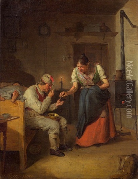 Die Tabakdose Oil Painting - Eduard Ritter