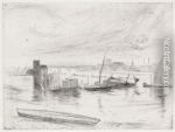 Battersea Dawn (cadogan Pier) Oil Painting - James Abbott McNeill Whistler