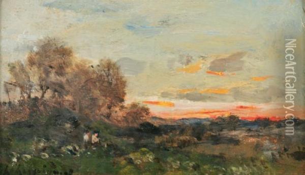 La Lande A Saint-prive Oil Painting - Henri-Joseph Harpignies