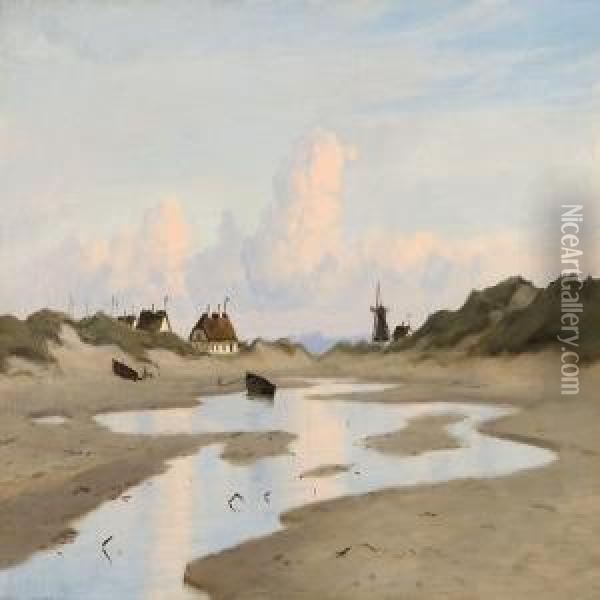 Danish Landscape Near The Coast Oil Painting - Alfred Theodor Olsen