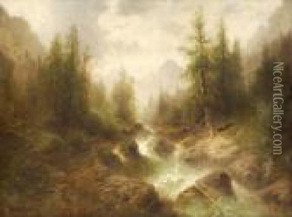 Paysage De Montagne Oil Painting - Albert Rieger