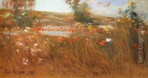 Poppies, Isles of Shoals III Oil Painting - Frederick Childe Hassam